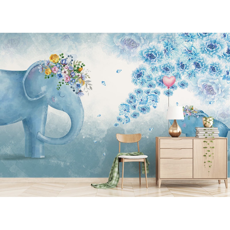 Adhésif mural éléphant L 6,25 pi x l 112 po, L 6,25 pi x l 9,33 pi