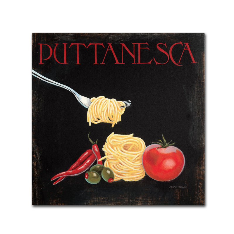 « italien cuisine i » par marco fabiano, impression sur toile tendue, H 14 po x l 14 po x P 2 po