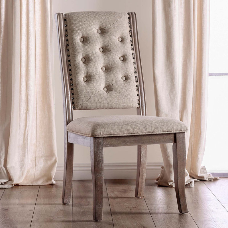 Ensemble de 2 chaises d'appoint rembourrées beiges