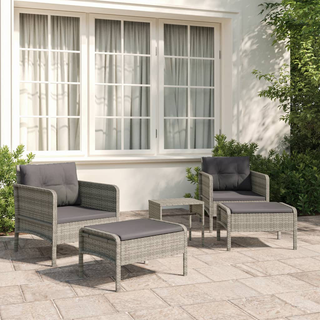 4-Sitzer Lounge-Set Churchville aus Polyrattan mit Polster