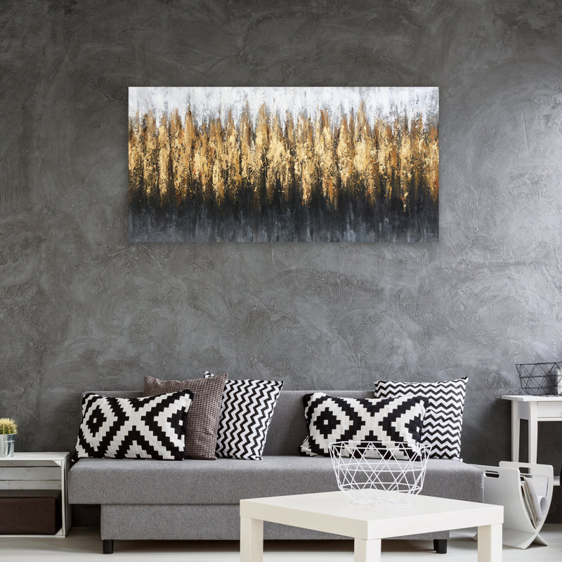 Peinture abstraite sur toile dorée abstraite
