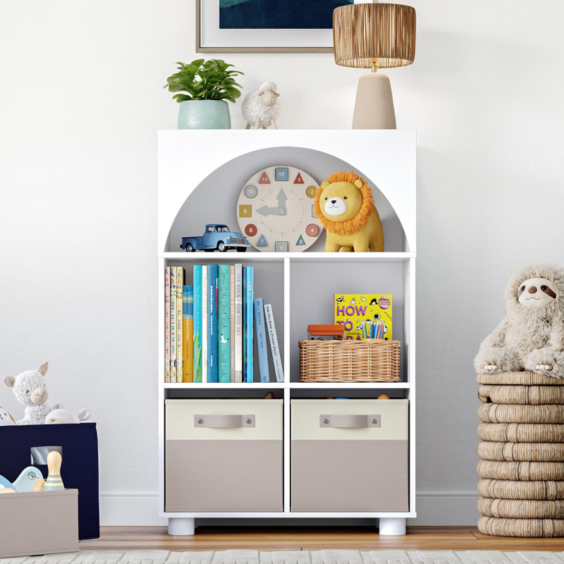 Bibliothèque RiverRidge Kids Curve 23 "avec 4 casiers et un design arqué - Bibliothèque pour enfants et rangement pour jouets