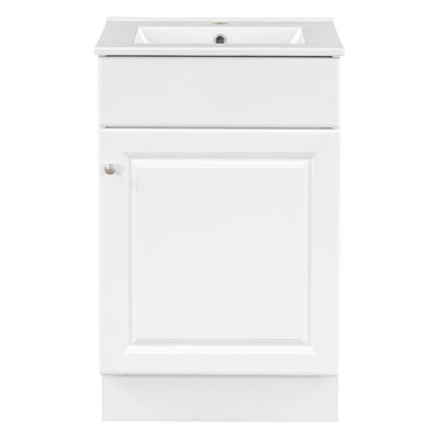 20" Bathroom Vanity With Ceramic Sink, Black. Cabinet For Bathroom. Basin Waterproof And Stain- Finish. Door Shelf & Adjustable Shelf. Cabinet. Metal Overflow.