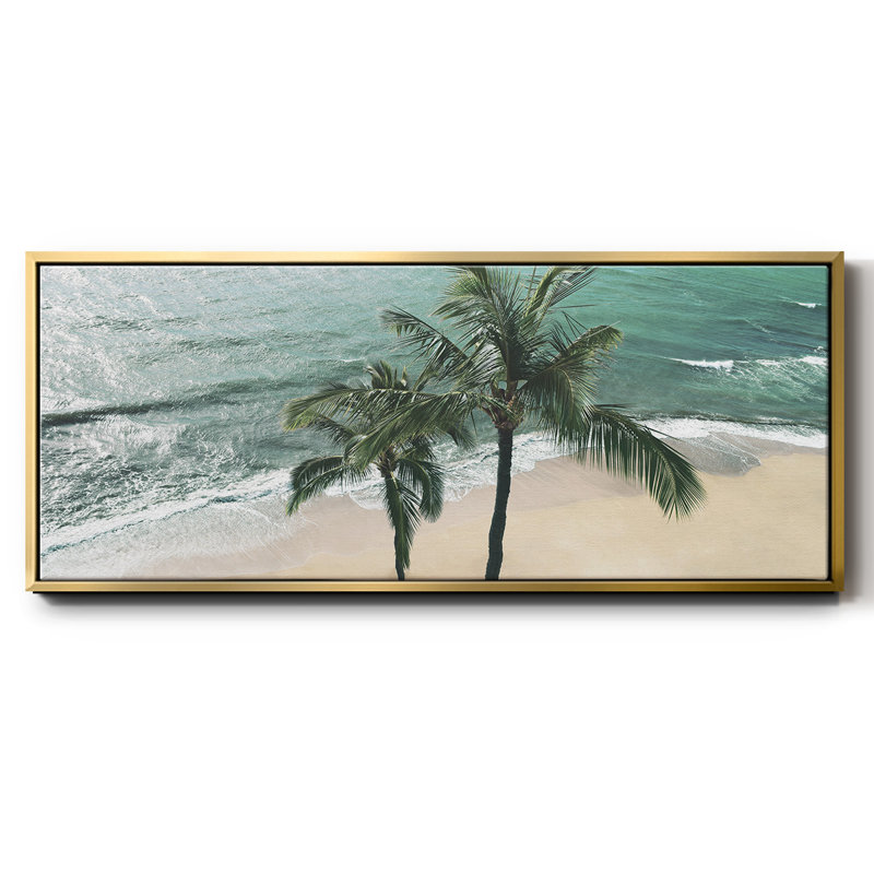 Maui Palm, impression sur toile encadrée, Or, H 12 po x l 30 po x P 1,5 po