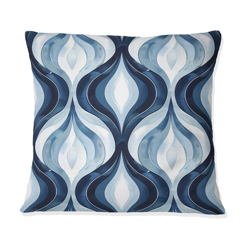 Coussin Blue Ogee, H 16 po x l 16 po