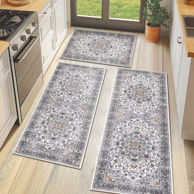 Machine Washable Non-Slip Kitchen Mat (Set of 3)