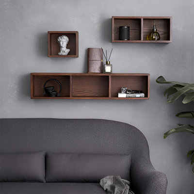 3-Piece Solid Wood Wall Shelf Set