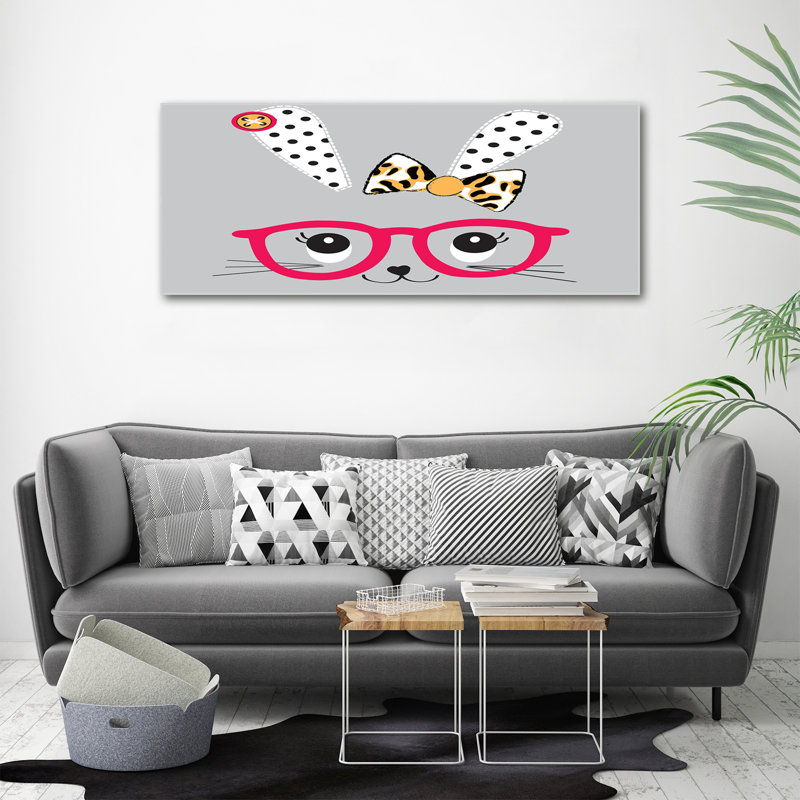 Rabbit With Glasses - No Frame Painting on Canvas