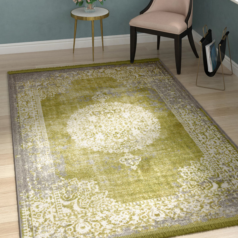 Malynn Oriental Area Rug, Rectangle 5'1" x 8', Purple/Beige