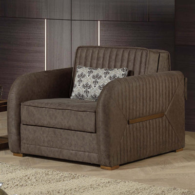 Ferrel Fabric Upholstered Convertible 3-in-1 Sleeper Arm Chair With Storage