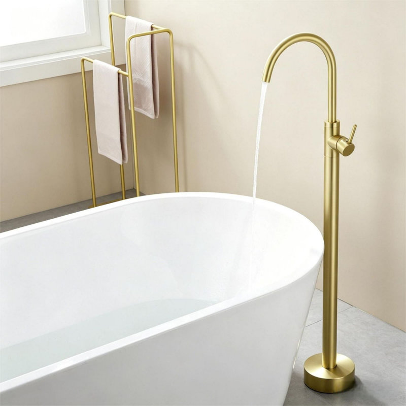 Freestanding Tub Faucet, Brushed Gold