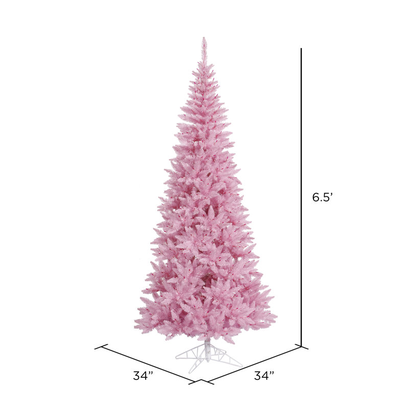 Pink Fir Artificial Fir Christmas Tree, 6.5' H x 34" W