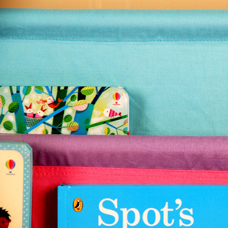 Wooden Canvas Sling Magazine Bookcase