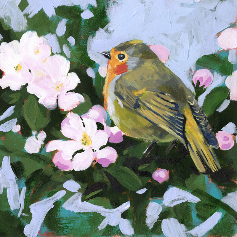 Perching II by Victoria Borges - Wrapped Canvas Painting, 51cm H x 51cm W 