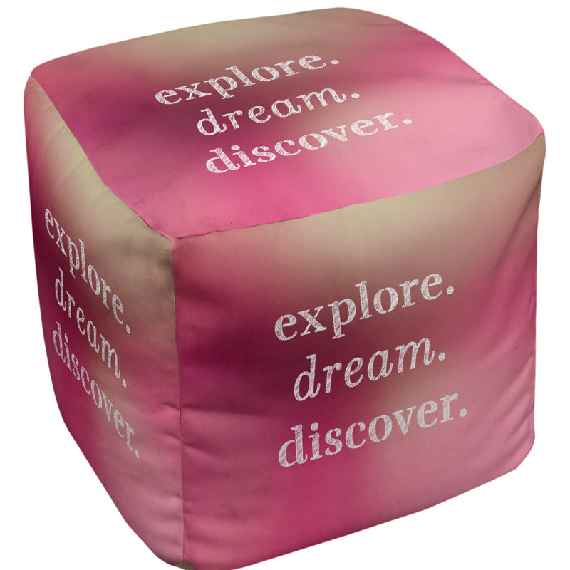 Upholstered Ottoman, Pink Glow