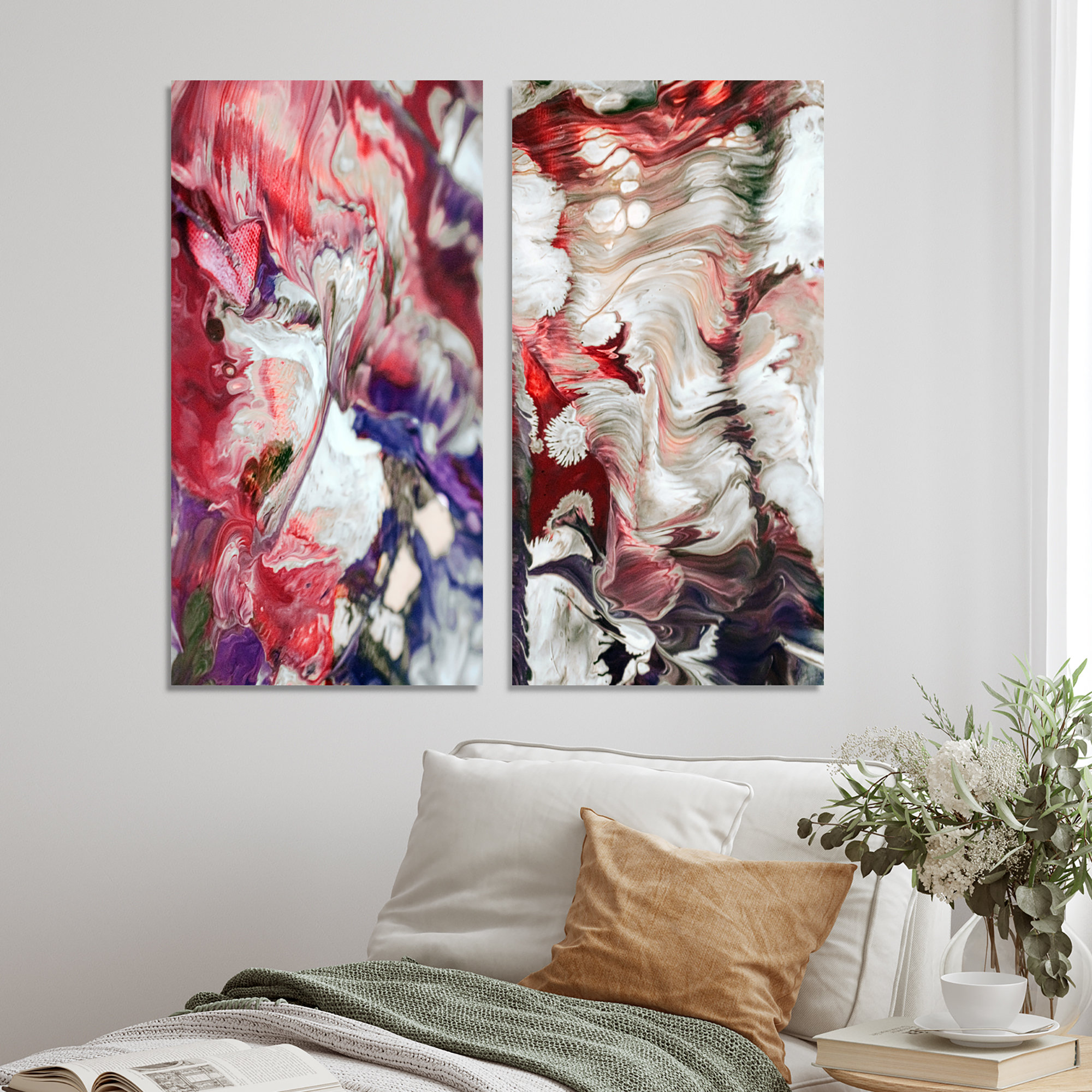 Ivy Bronx Beautiful Mixed Abstract Fluid - 2 Piece Painting Set on ...