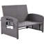 Outdoor metal frame rattan weave daybed-209547574