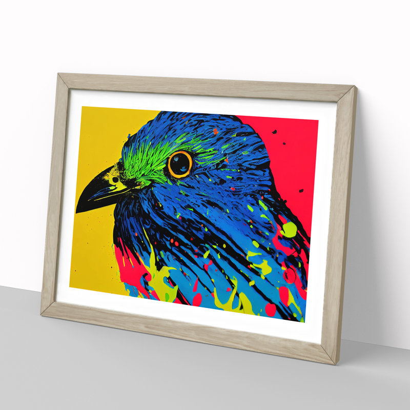 Bird Splash Vol.6 Abstract - Framed Print, 46cm H x 64cm W x 2cm D, Oak