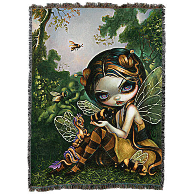 Pure Country Weavers Bumble Bee Dragonling Medium Tapestry Throw Woven from Cotton