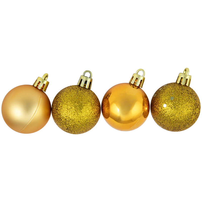 9 Ornement boule de Noël à 4 finitions incassable, Or antique