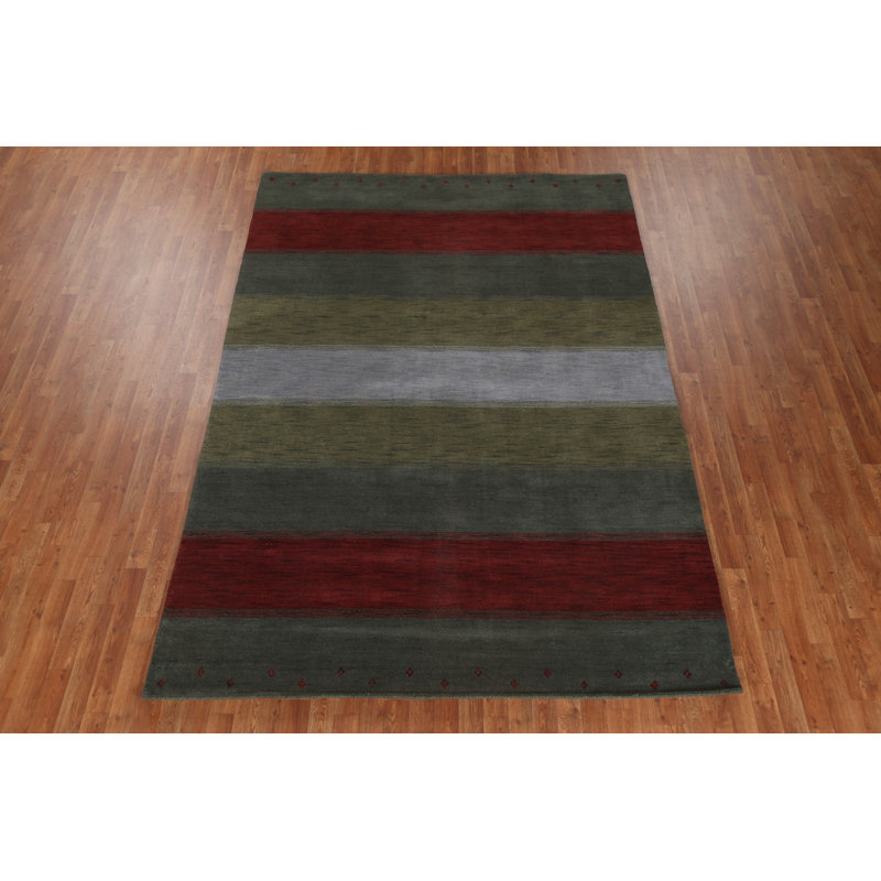 Tapis unique en laine noué à la main 6 pi 7 po x 9 pi 9 po nouvel âge Lempi