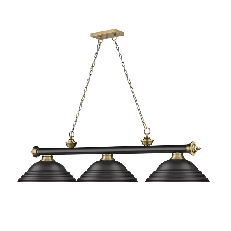 Billard 3 lumières Annaleisa, Noir mat/nickel brossé, Noir mat