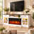 80" Farmhouse TV Stand With 36" 3-Sided Electric Fireplace for TVs up to 90", 2 Drawer and Adjustable Shelf Entertainment Center-735719185-735719184