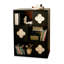 Blanc + noir + conque brune + vitrines en bois massif