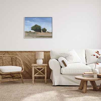 «Blue Sky Landscape On Wood» par Pamela Munger, peinture