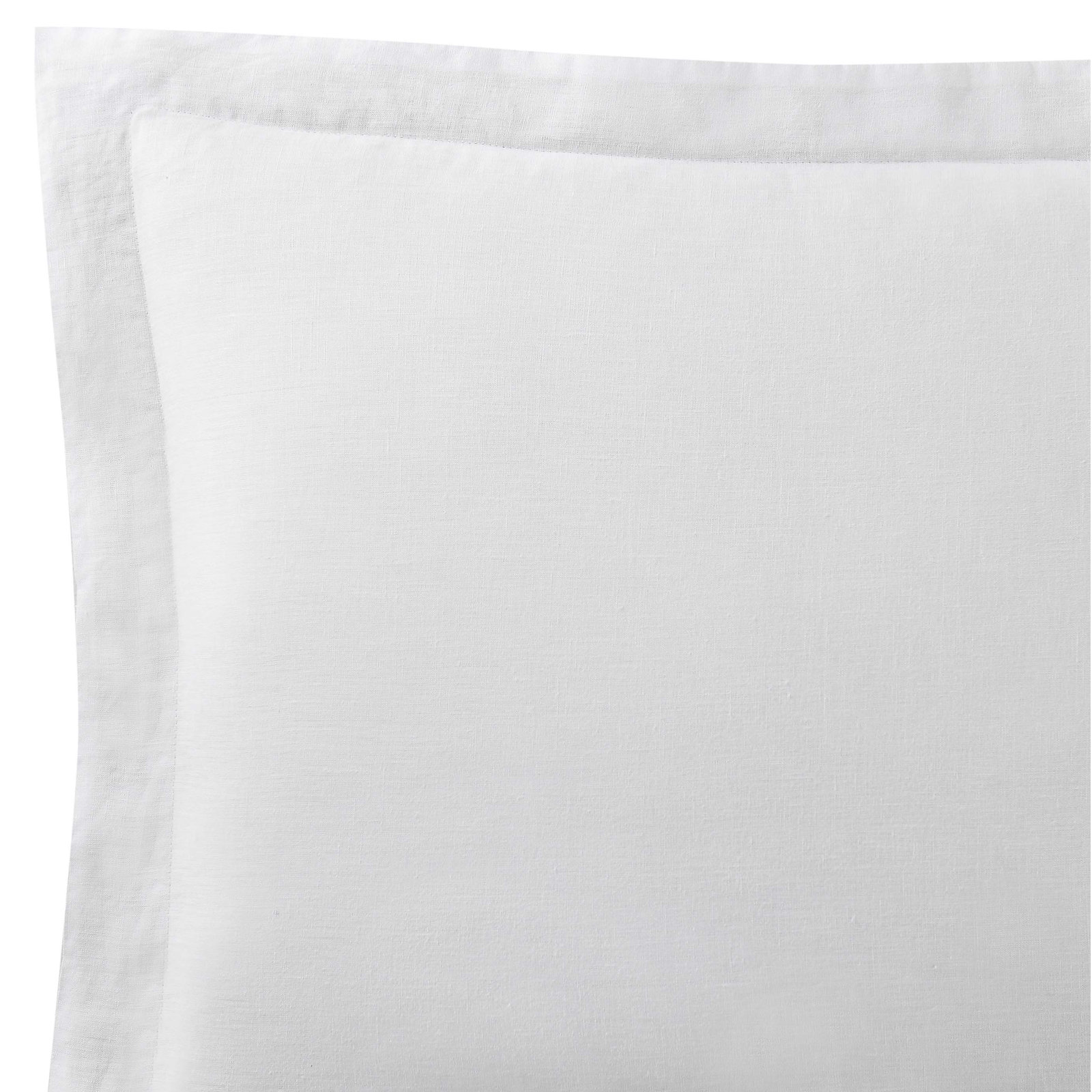 Nena Linen Percale Duvet Cover Set, Full/Queen Duvet Cover + 2 Standard Shams, White
