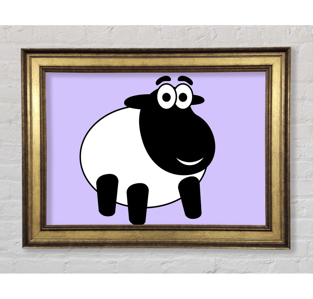 Happy Cartoon Sheep - Einzelne Bilderrahmen Kunstdrucke