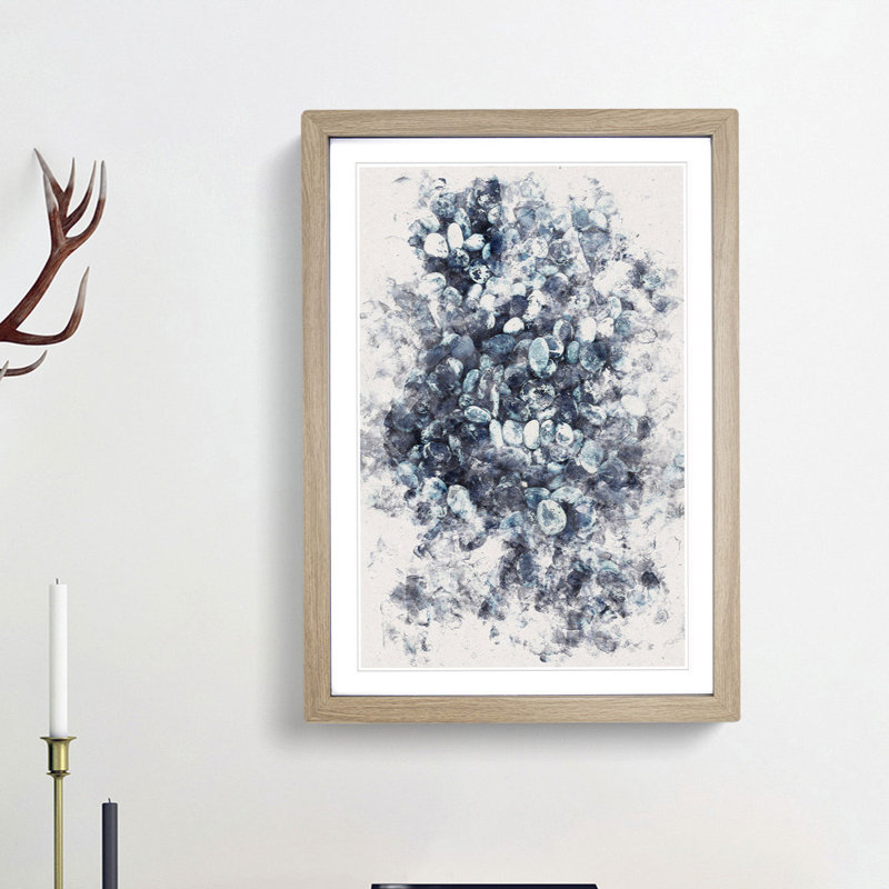 Pebbles on the Beach - Framed Print, Oak Framed, 87cm H x 62cm W x 2cm D