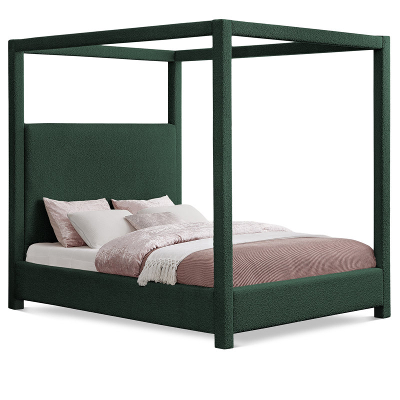 Lit Donnelly, Tissu bouclé vert, Grand
