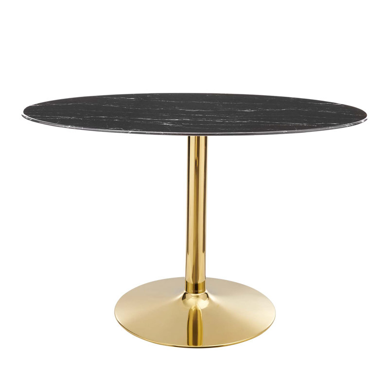 Table de salle à manger Modway Verne, L 27,5 po x L 48 po, Noir marbré