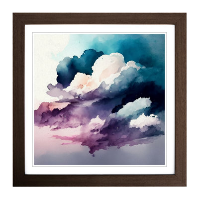 Cloudy Sky Watercolour - Framed Print