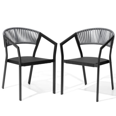 Aluminum Stacking Wicker Outdoor Dining Armchair