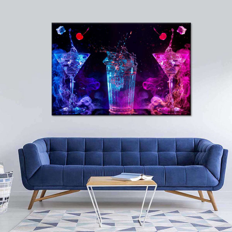 Fête de cocktail sur toile, H 8 po x l 12 po x P 1 po