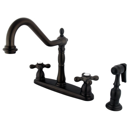 Robinet de cuisine à poignée double tactile avec jet latéral Heritage, Bronze huilé