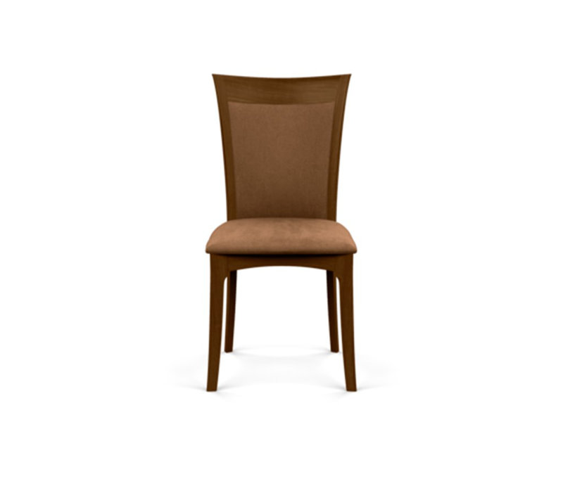 Morgan Leather Dining Chair, Natural Walnut, Coffee