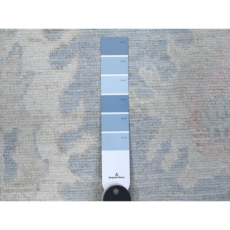 Tapis oriental grand noué à la main 2 pi 7 po x 15 pi 3 po Angora Oushak