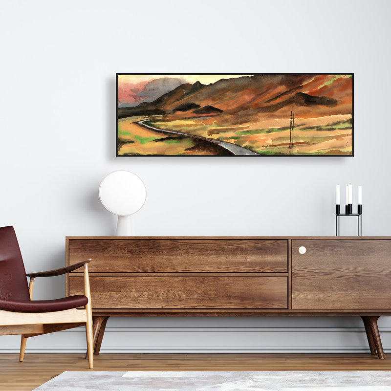 On the Road in Iceland - Framed Canvas Landscape Decor