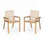 Ensemble de salle à manger d'extérieur en bois d'acacia 7 pièces, 6 grandes chaises et 1 grande table, durable et confortable pour divers espaces extérieurs-136918932