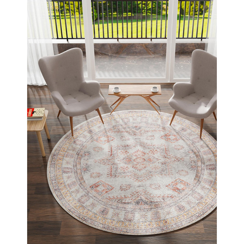Bungalow Rose Ruth Timeless Rug, Rond 5 pi 1 po x 5 pi 1 po
