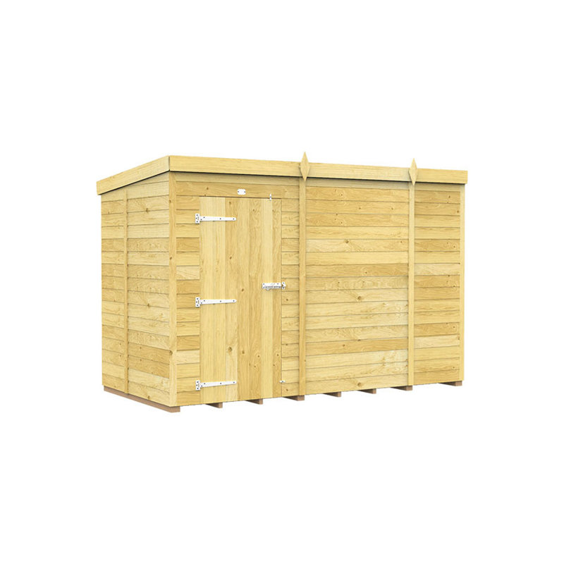 10ft x 5ft Pent Shed - Single Door without Windows