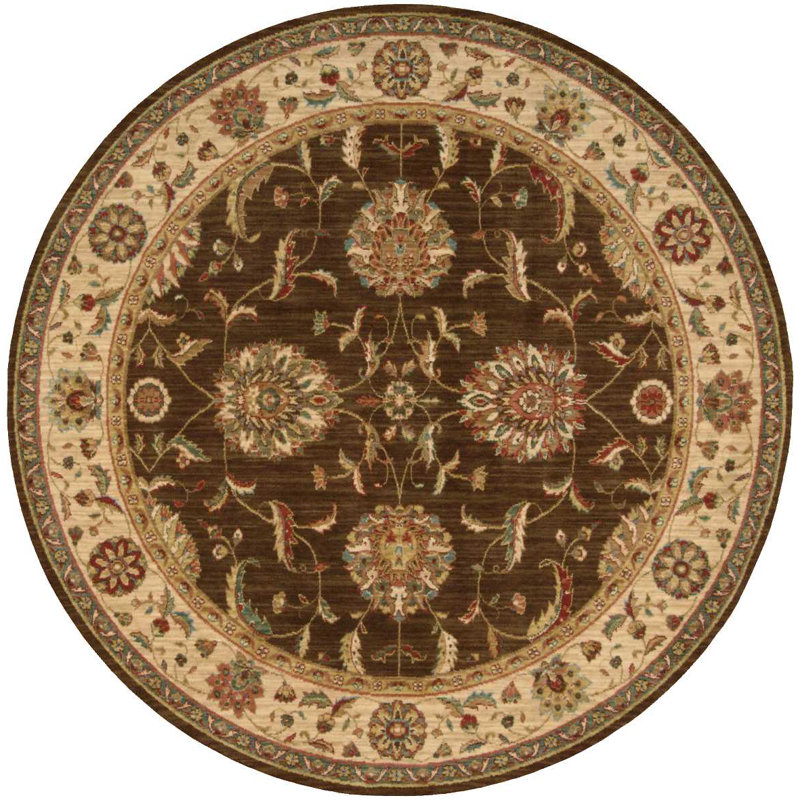 Crownover Wool Oriental Indoor Rug, Round 5'10"