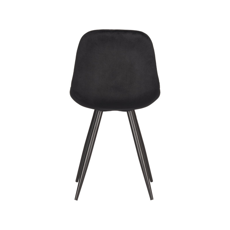 Dolezal 49cm H Velvet Upholstered Side Chair, Black
