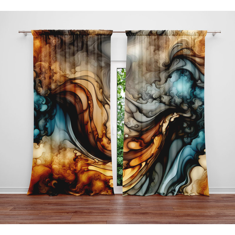 Paire de rideaux semi-transparents en polyester Dorsman, L 40 po x L 61 po