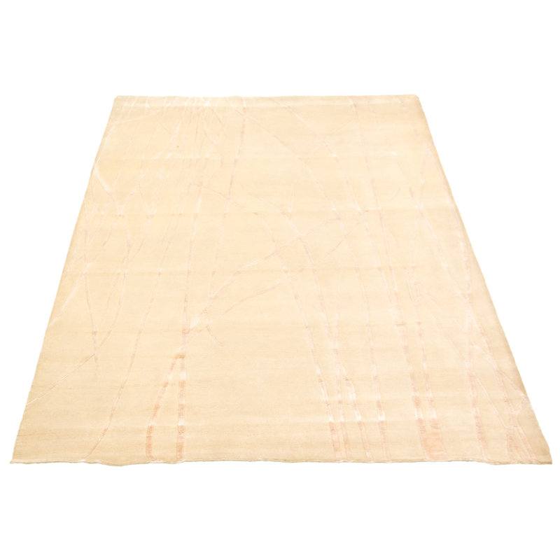 Tapis décoratif en laine noué à la main de conception unique 9 pi 1 po x 8 pi 11 po devam noué à la main