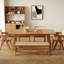 Table de salle à manger rectangulaire en bois massif beige-1088612123