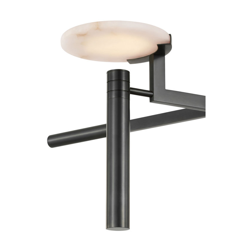Melange 36" Floating Disc Chandelier with Alabaster, Bronze